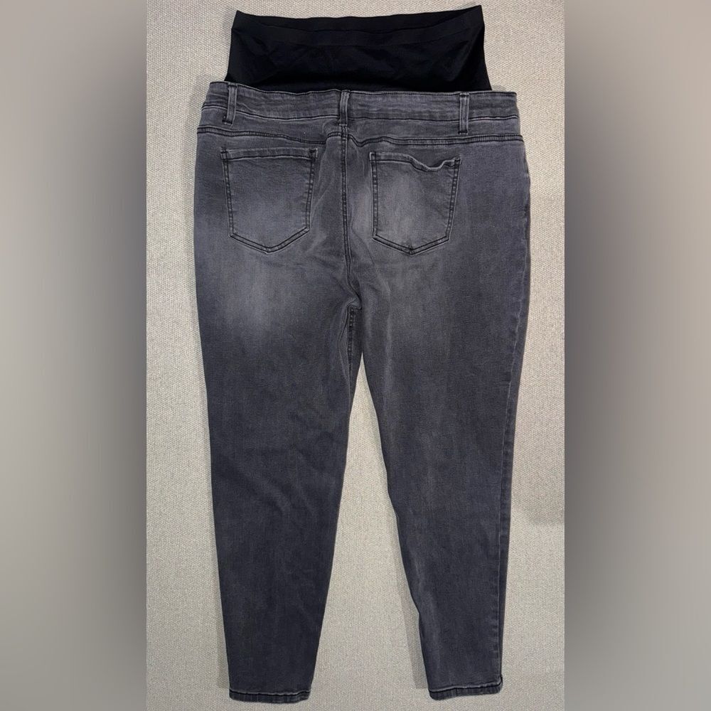 Time and Tru size XXL Women's gray black Maternity Skinny Jeans NWT - Picture 3 of 4